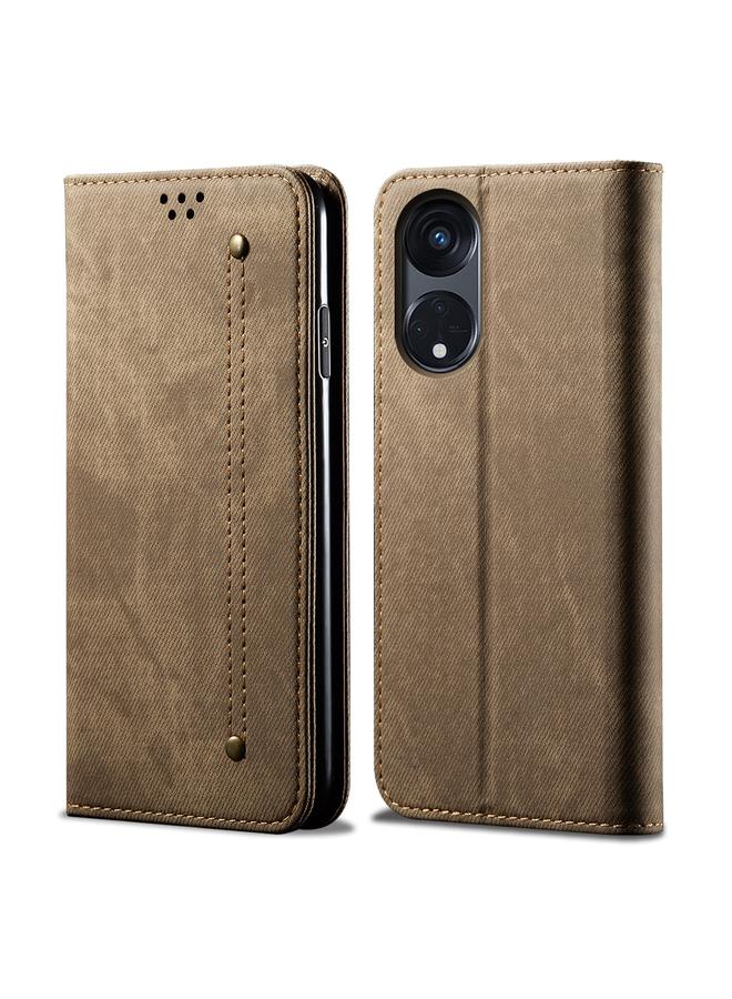 اس-توب جراب لهاتف OPPO A98 5G بتصميم كاجوال من الجلد بتصميم أفقي قابل للطي - Image 1