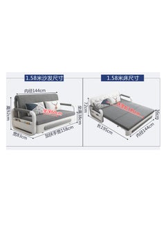 Organized Home Pull-Out Foldable Sofa Bed with Storage Space Double-Seat Multi-Functional Sofa, Modern Style Living Room and Bedroom Comfortable Sofa Bed Chair (Width1.58m)  - Image 5