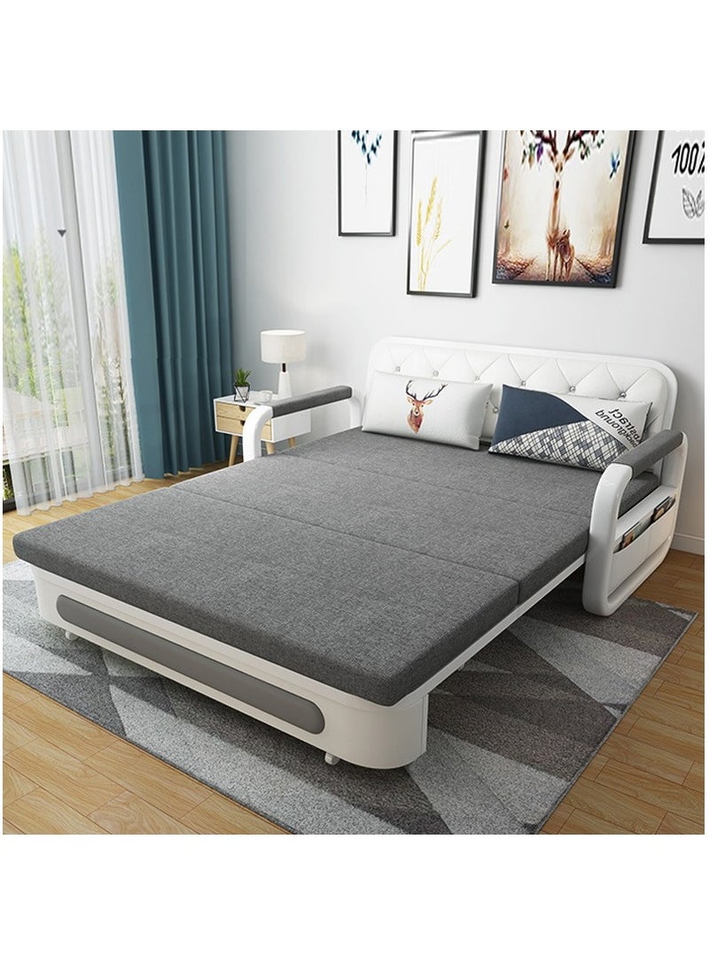Organized Home - Pull-Out Foldable Sofa Bed with Storage Space Double-Seat Multi-Functional Sofa, Modern Style Living Room and Bedroom Comfortable Sofa Bed Chair (Width1.58m) - Image 1