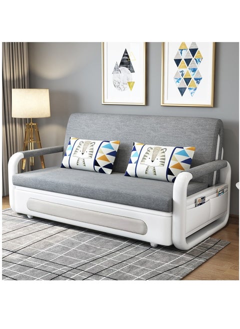 Pull-Out Foldable Sofa Bed with Storage Space Double-Seat Multi-Functional Sofa, Modern Style Living Room and Bedroom Comfortable Sofa Bed Chair (Width1.58m)