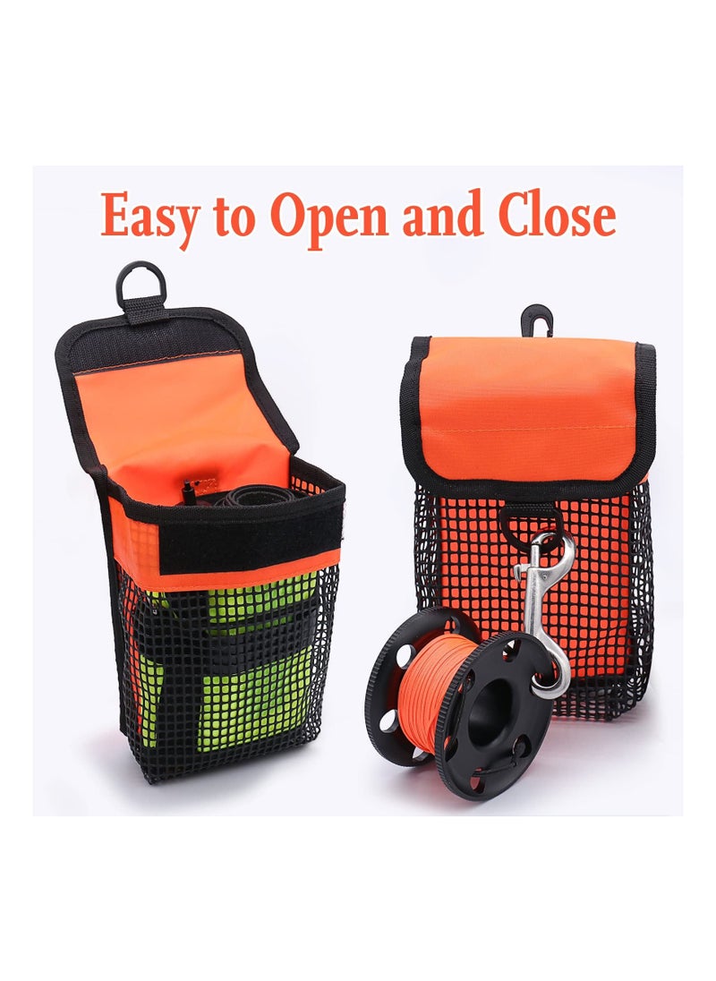 Scuba Diving Gear Bag with Mesh Storage Pocket Finger Reel SMB Safety Surface Marker Buoy Holder Pouch Snorkeling Equipment Carry Lightweight for