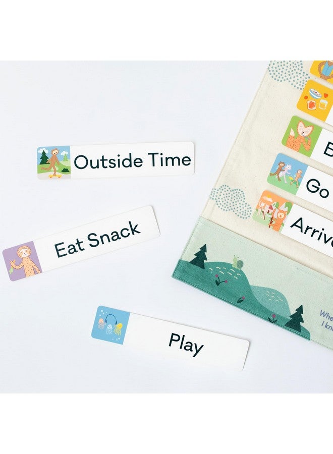 Slumberkins 18 Piece Visual Schedule For Kids | Reversible Visual Tool To Teach Day Time And Nigh Time Routines At Home & School | For Toddlers, Preschoolers, Children With Autism - Image 3