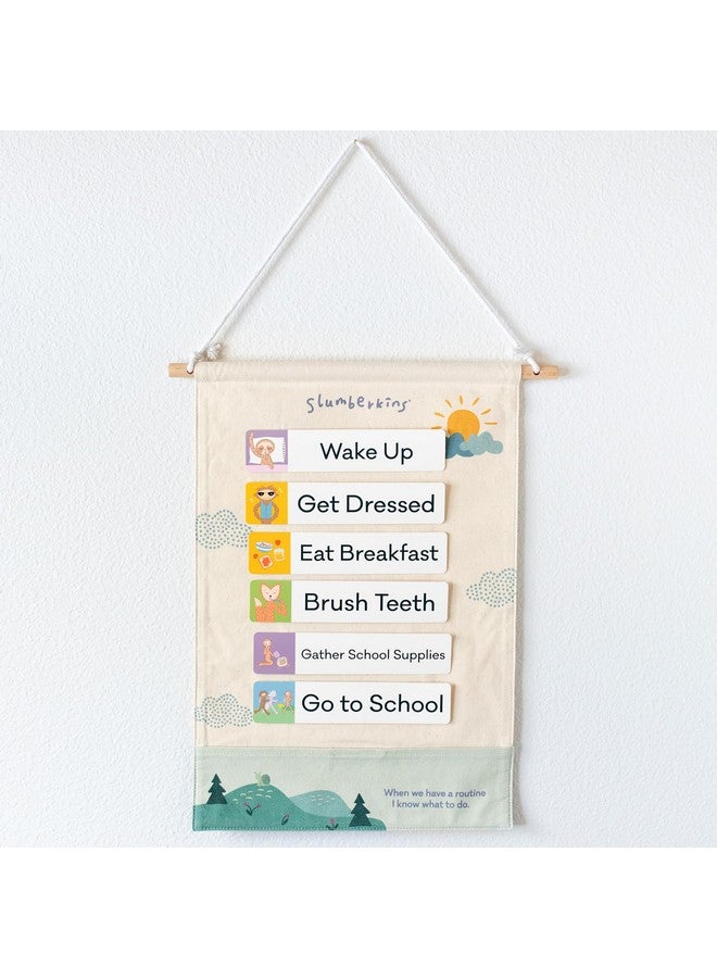 Slumberkins 18 Piece Visual Schedule For Kids | Reversible Visual Tool To Teach Day Time And Nigh Time Routines At Home & School | For Toddlers, Preschoolers, Children With Autism - Image 1