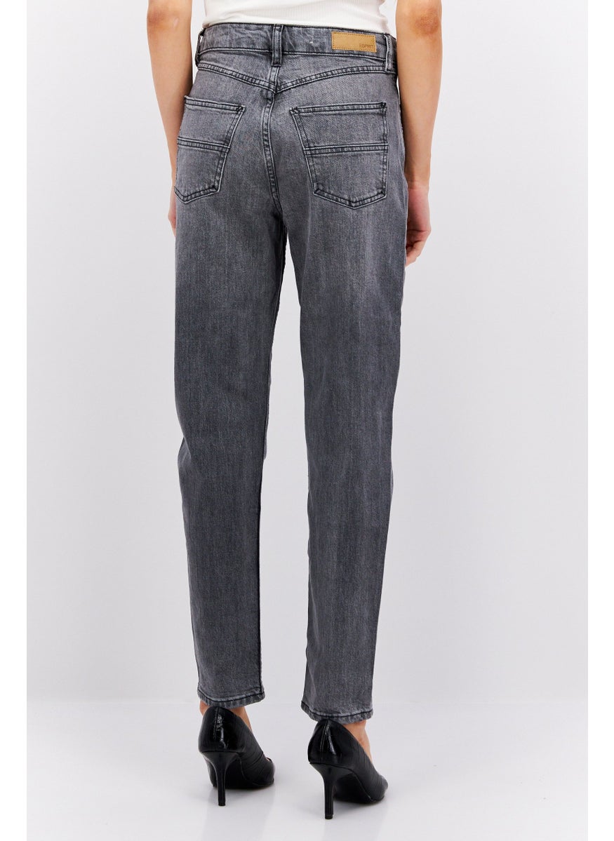 ESPRIT Women Mom Fit Washed Stretchable Jeans, Grey  - Image 3