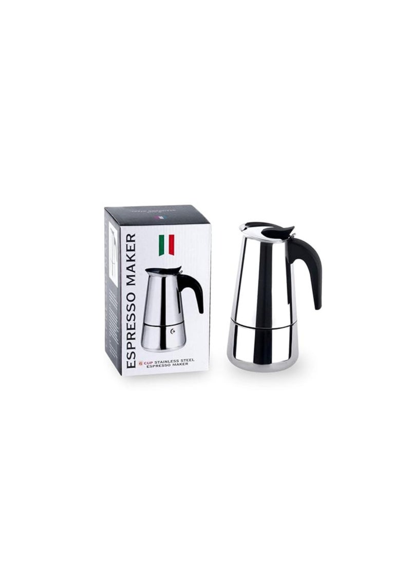 Atlasware Vinsh Enterprise� Stainless Steel Percolator Coffee Maker Stove top Espresso Maker Moka Pot Coffee -6 Cups  - Image 1