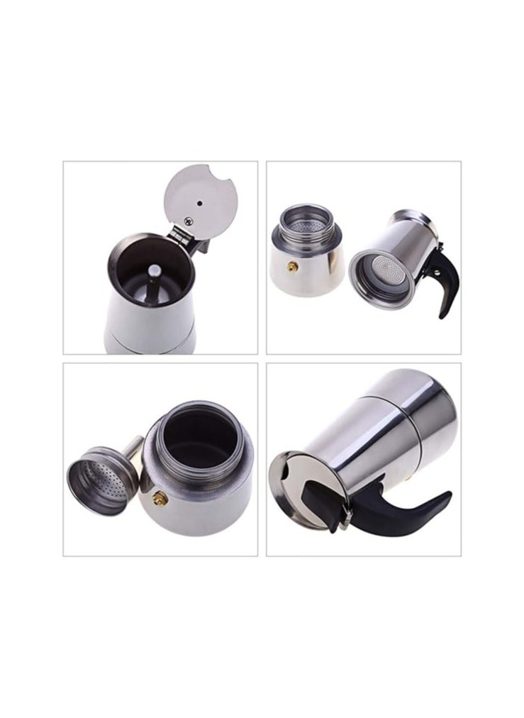 Atlasware Vinsh Enterprise� Stainless Steel Percolator Coffee Maker Stove top Espresso Maker Moka Pot Coffee -6 Cups  - Image 3