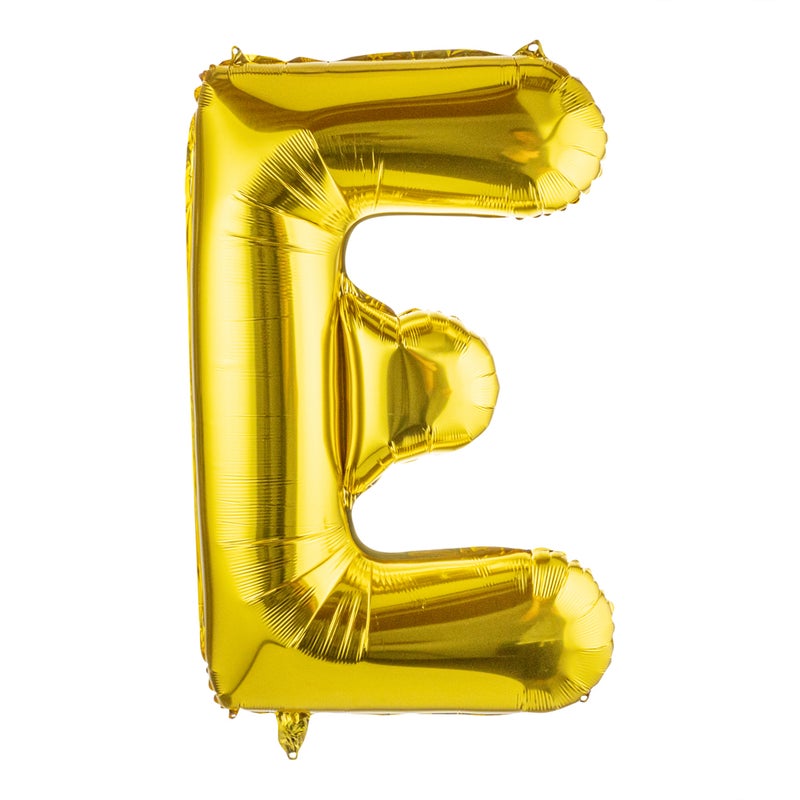 Restaurantware-Balloonify 40 Inch Letter Balloon, 1 Large Alphabet Party Balloon - Letter E, Self-Sealing, Gold Foil Mylar Balloon, Hanging Loop, Decoration For Birthday, Wedding, Or Graduation - Image 1