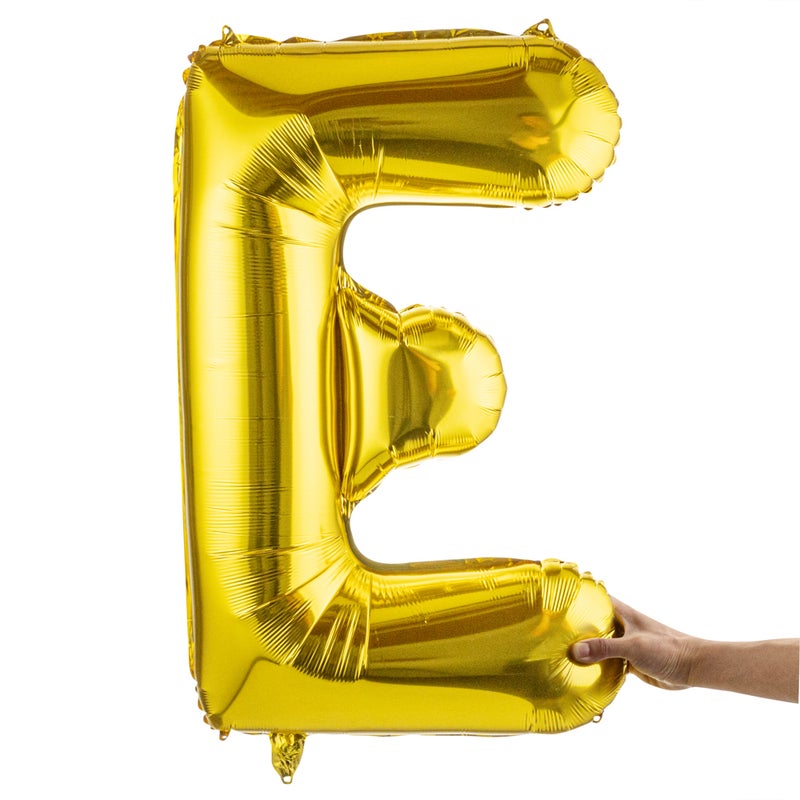 Restaurantware-Balloonify 40 Inch Letter Balloon, 1 Large Alphabet Party Balloon - Letter E, Self-Sealing, Gold Foil Mylar Balloon, Hanging Loop, Decoration For Birthday, Wedding, Or Graduation - Image 2