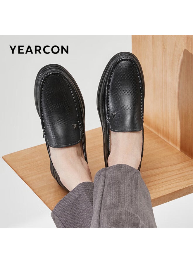 YEARCON Yierkang Men's Business Casual Slip-on Shoes, Soft-soled Loafers, 96388w, Black, Size 42 - Image 2