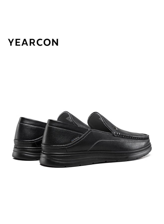 YEARCON Yierkang Men's Business Casual Slip-on Shoes, Soft-soled Loafers, 96388w, Black, Size 42 - Image 4