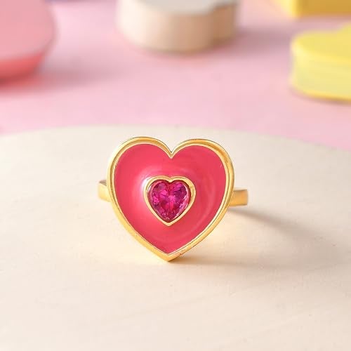 VOYLLA Valentine's Day Pink Heart Ring, Gift For Her, Valentines Gift For Her - Image 2