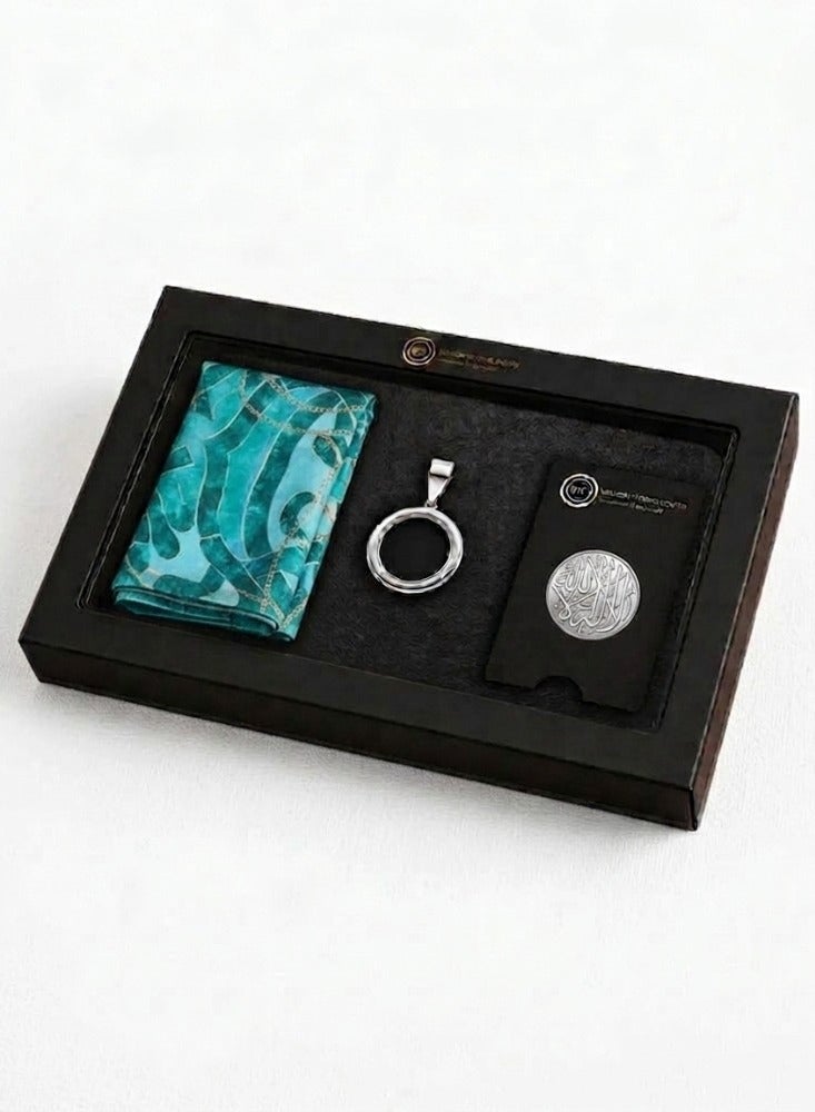 BTC 13g Silver Coin “La Ilaha Illa Allah” With Frame - Malachite Emma -Wide Scarf - Image 5