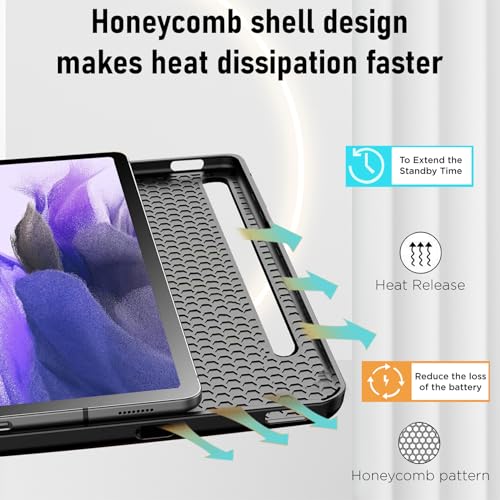 Robustrion Deer Pattern Flip Stand Case Cover for Samsung Galaxy Tab S8 Plus / S7 Plus /S7 FE 12.4 Inch SM-X800/X806/T970/T975/T976/T735 Cover - Deer Black - Image 3