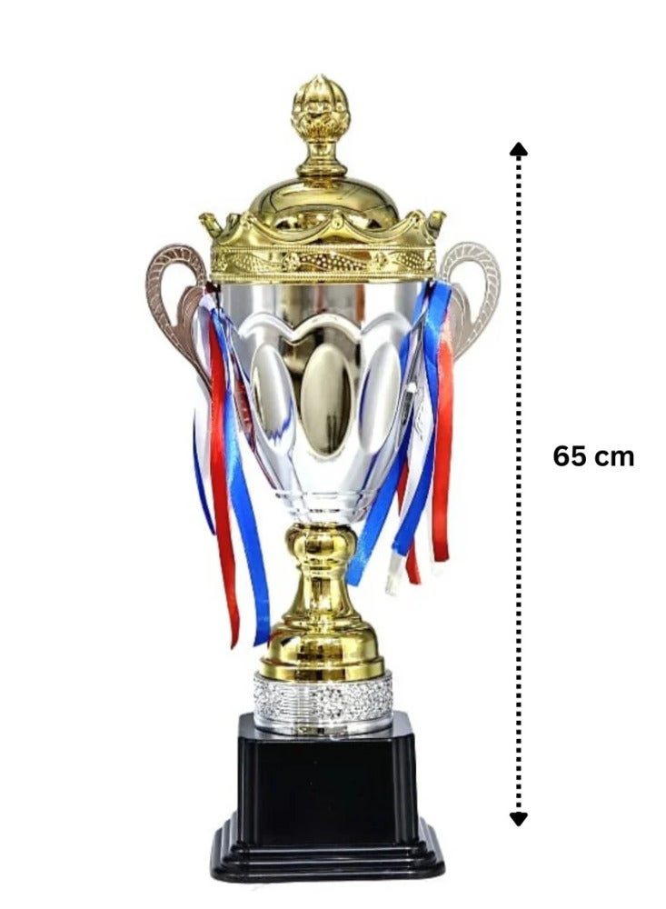 سبال مجموعة من 4 جوائز فضية وذهبية - 65/60/52/45 سم جوائز مميزة للمسابقات والإنجازات - Image 2