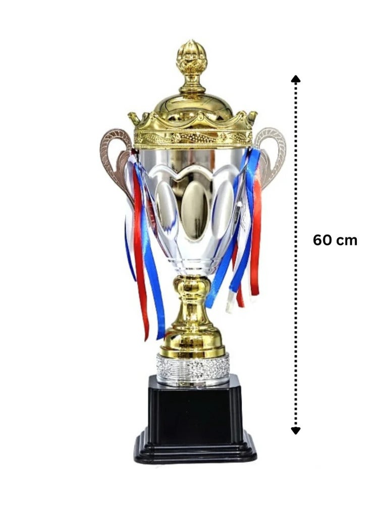 سبال مجموعة من 4 جوائز فضية وذهبية - 65/60/52/45 سم جوائز مميزة للمسابقات والإنجازات - Image 3