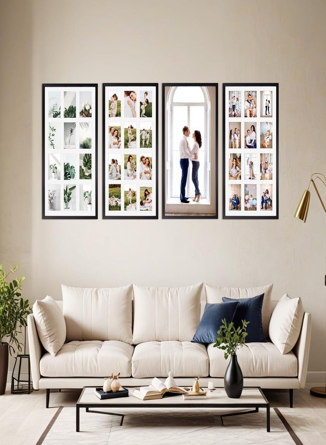 SPEPLA 12 Opening 4x6 Black Collage Picture Frames, Aluminum Alloy Frames for Displaying 6x4 Photos with White Mat（1 Pack） - Image 3
