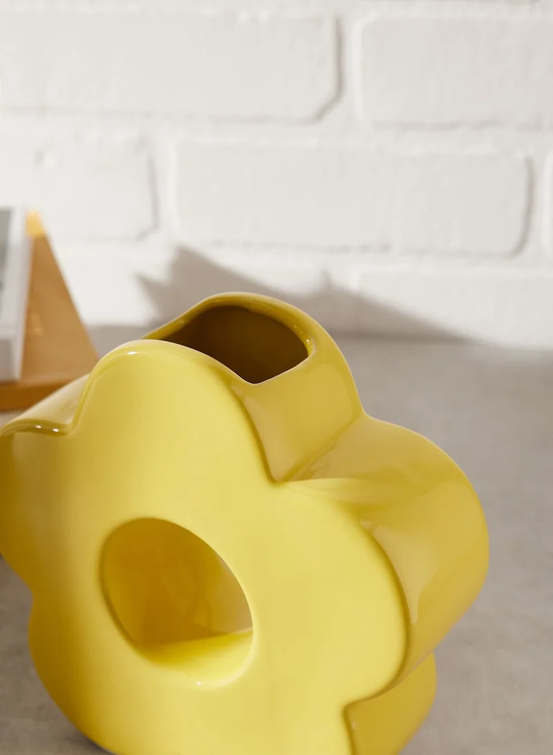 Sass & Belle Yellow Flower Shaped Vase
