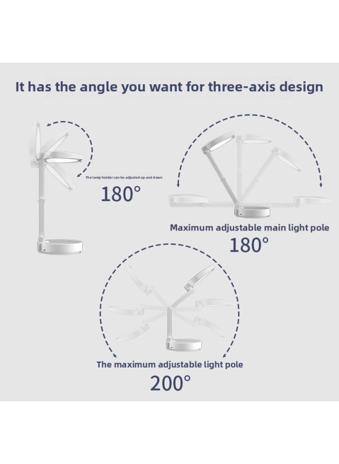 Generic - Led Learning Desk Lamp Three-gear Dimming Bedroom Study Desk Lamp Dormitory Charging Reading Creative Folding Eye Protection Desk Lamp-Light Source Power:3.5W-Light Color:White Charging Model (1200 MA) - Image 1