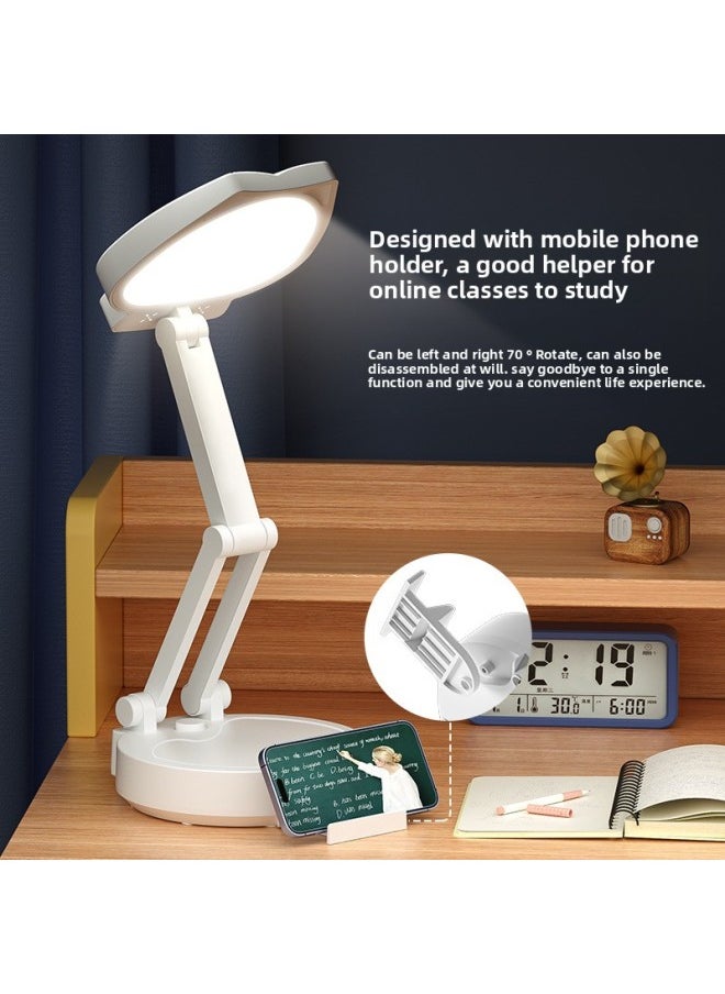 Generic - Led Learning Desk Lamp Three-gear Dimming Bedroom Study Desk Lamp Dormitory Charging Reading Creative Folding Eye Protection Desk Lamp-Light Source Power:3.5W-Light Color:White Charging Model (1200 MA) - Image 1
