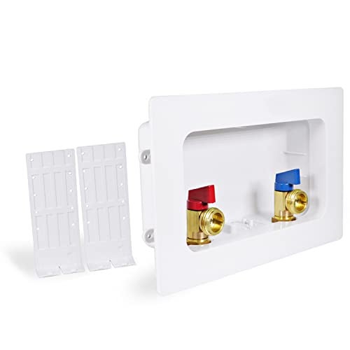 Highcraft Washing Machine Outlet Box with Center Drain 12 Push Fit Connection Valve Laundry Washer Box - Image 1