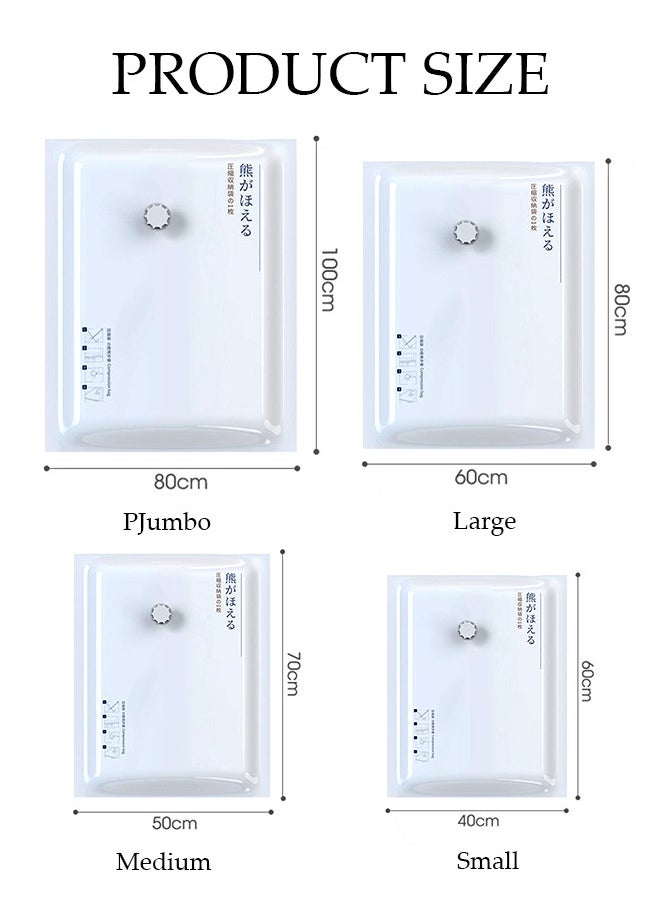 DUNISO Vacuum Storage Bags with Electric Pump- Pack of 10 (2 Jumbo + 2 Large + 2 Medium + 4 Small) Reusable Compression Bags Space Saver for Packing, Clothes, Comforters , Blankets  - Image 4