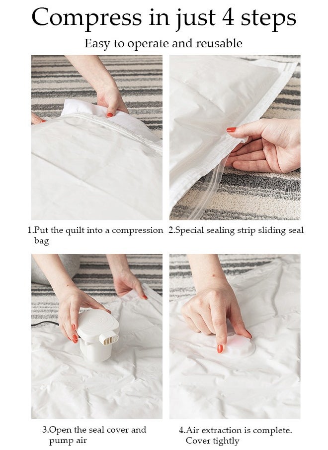 DUNISO Vacuum Storage Bags with Electric Pump- Pack of 10 (2 Jumbo + 2 Large + 2 Medium + 4 Small) Reusable Compression Bags Space Saver for Packing, Clothes, Comforters , Blankets  - Image 3