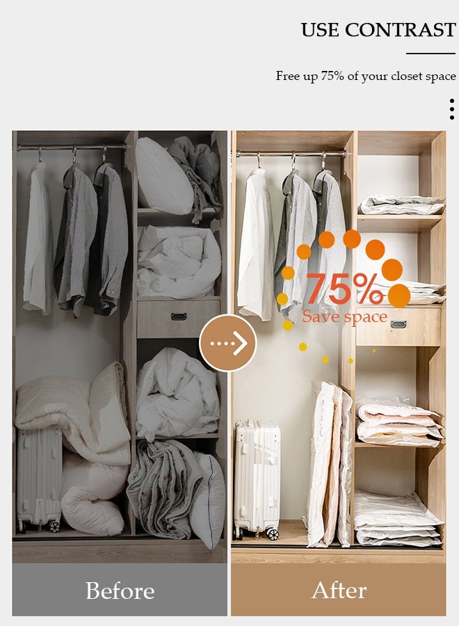 DUNISO Vacuum Storage Bags with Electric Pump- Pack of 10 (2 Jumbo + 2 Large + 2 Medium + 4 Small) Reusable Compression Bags Space Saver for Packing, Clothes, Comforters , Blankets - Image 4