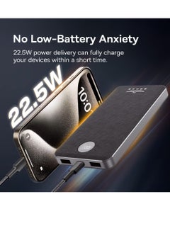 Brave 10000mAh Slim USB-C Power Bank, 10000 mAh 22.5W Portable Charger with PD3.0 & QC3.0 Fast Charging, LED Display, High-Speed Charging Battery Pack for iPhone 16/15/14/13/12/11 Pro, Samsung S24/S23/S22, Google Pixel, LG, iPad, AirPods, Nintendo Switch & More Devices  - Image 3