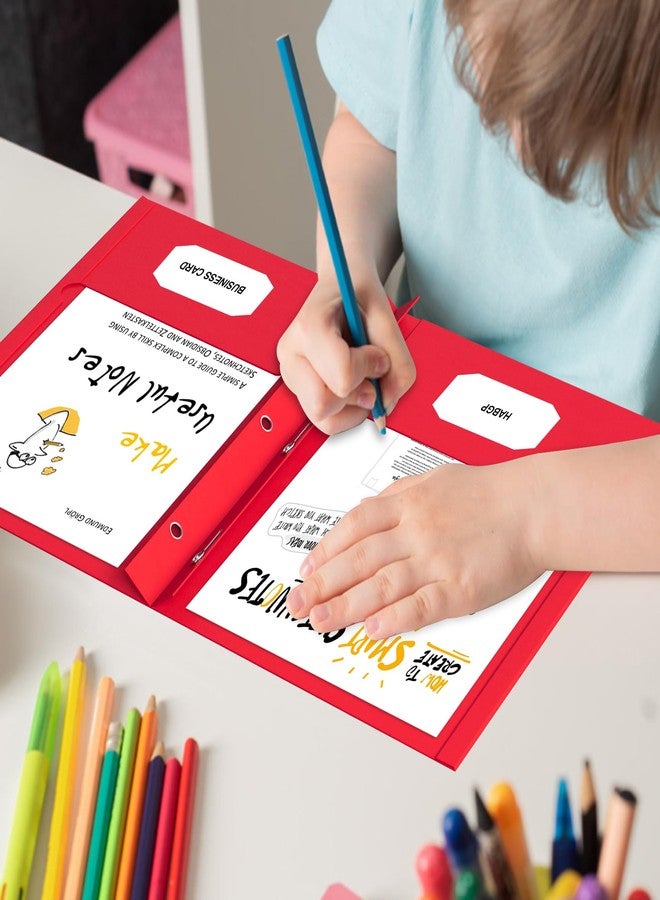 HABGP 100 Pack Two Pocket Folder with Prongs, Paper Folders with Pockets and Business Card Holder, Folders with Pocket Fit Letter Size, Organizing Papers in School, Office & Business 5 Color 20 Set - Image 5