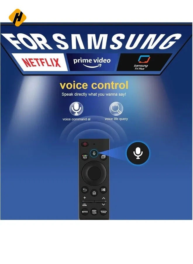 HuHa Replacement Voice Remote Control BN59-01357A for Samsung 2021 QLED Smart TV (Q60A, QN90A, QN85A, QN900A, QN800A, LS03A, Q80A, Q70A) with Samsung Video Plus, Netflix, and Prime Shortcut Buttons – Battery Included - Image 3