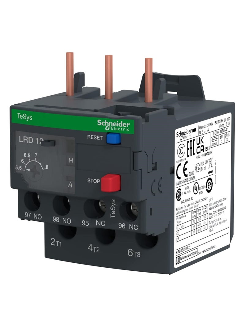Schneider Electric Schneider Electric TeSys Series LRD 5.5 to 8A LRD12 Thermal Relay]  - Image 4