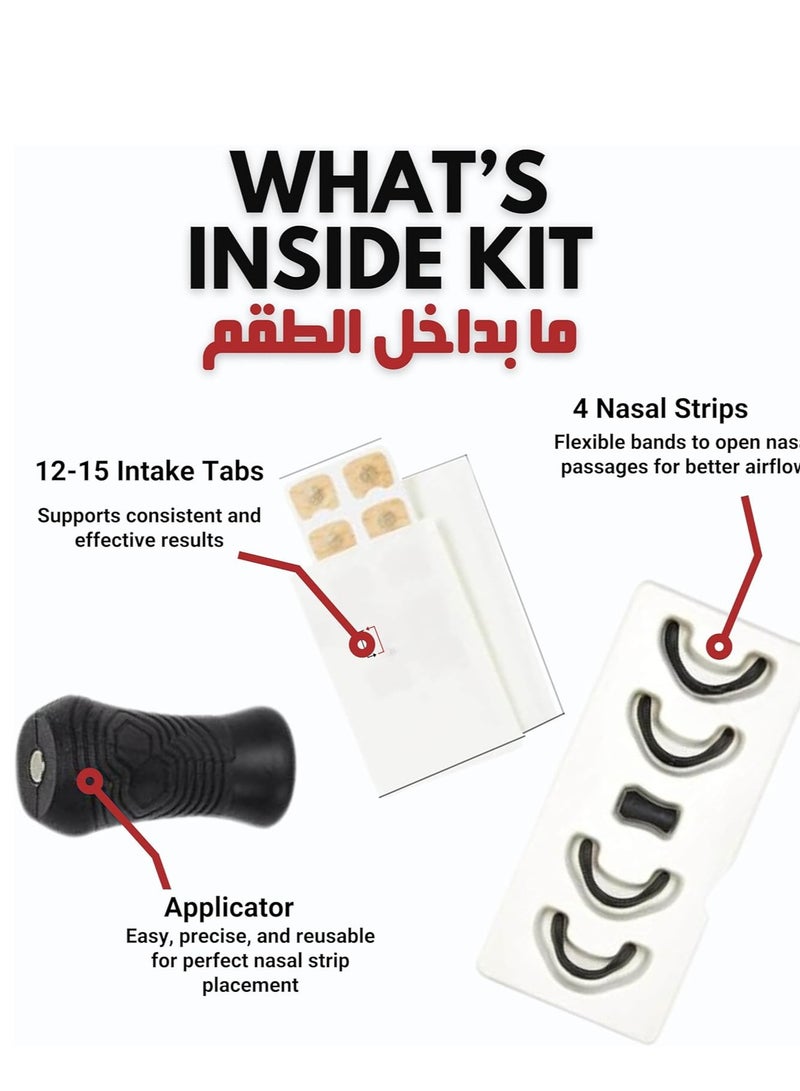 شرائط انف لتعزيز تدفق الهواء (15 قطعة، اسود) - مغناطيس للانف للتنفس وتخفيف الشخير وتحسين النوم - دعم انف متطور لتنفس افضل ومريح ولطيف على البشرة ومقاوم للعرق - Image 4