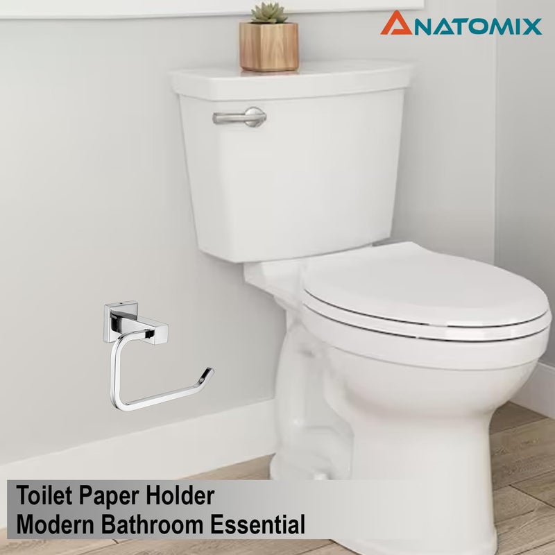 Anatomix Stainless Steel Toilet Paper Holder, Toilet Paper Roll Holder for Bathroom/Toilet Tissue Roll Holder - Gshape Pack 1 Wall Mounted - Image 2