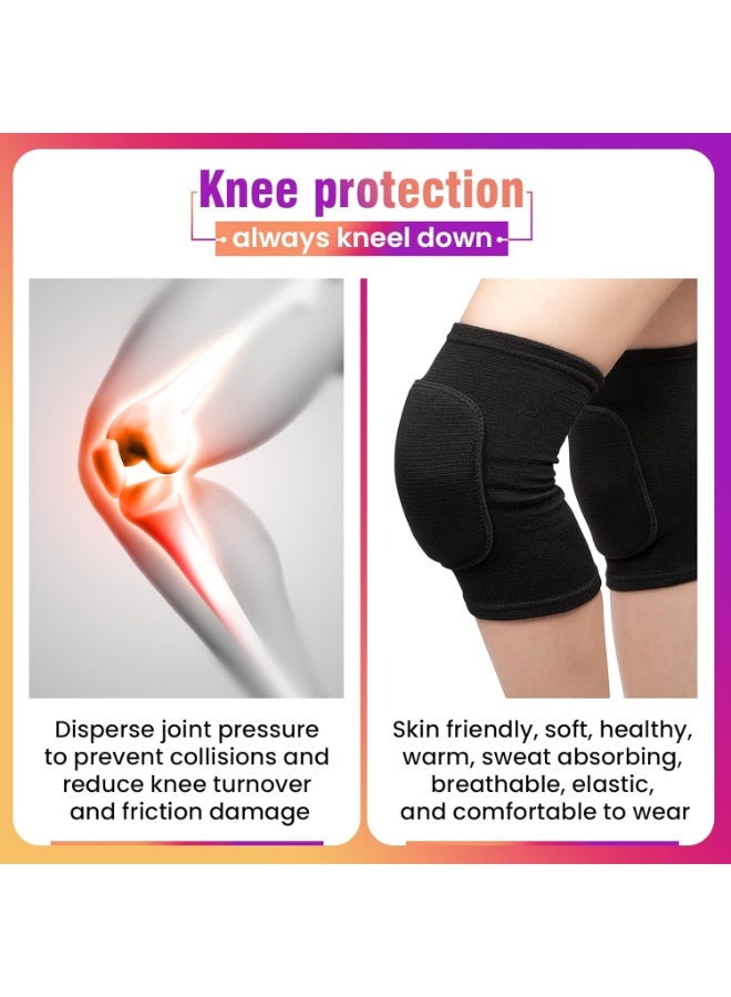 1 Pair Versatile Knee Pads Soft Breathable Knee Pads for Men Women Kids Knees Protective, Knee Brace for Volleyball Football Dance Yoga Tennis Running Cycling Workout Climbing(Black, L) - Image 4