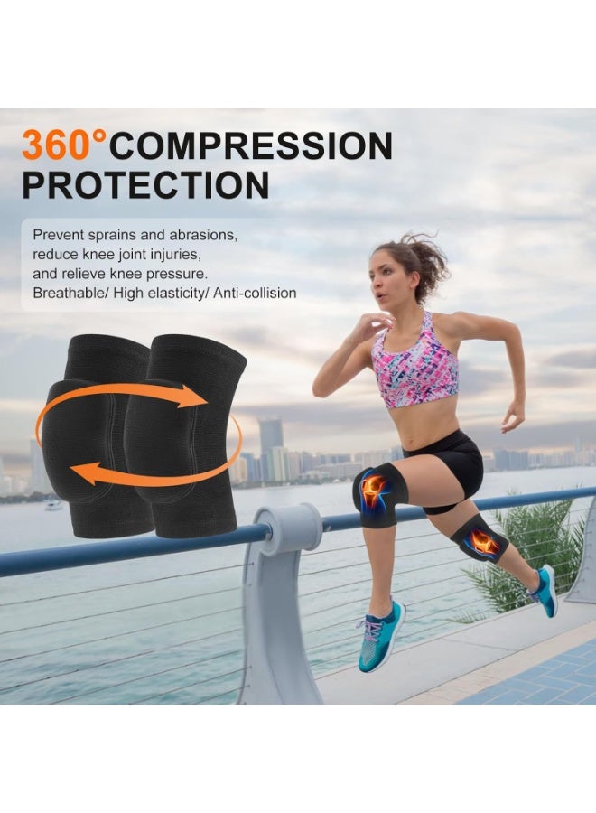 1 Pair Versatile Knee Pads Soft Breathable Knee Pads for Men Women Kids Knees Protective, Knee Brace for Volleyball Football Dance Yoga Tennis Running Cycling Workout Climbing(Black, L) - Image 5