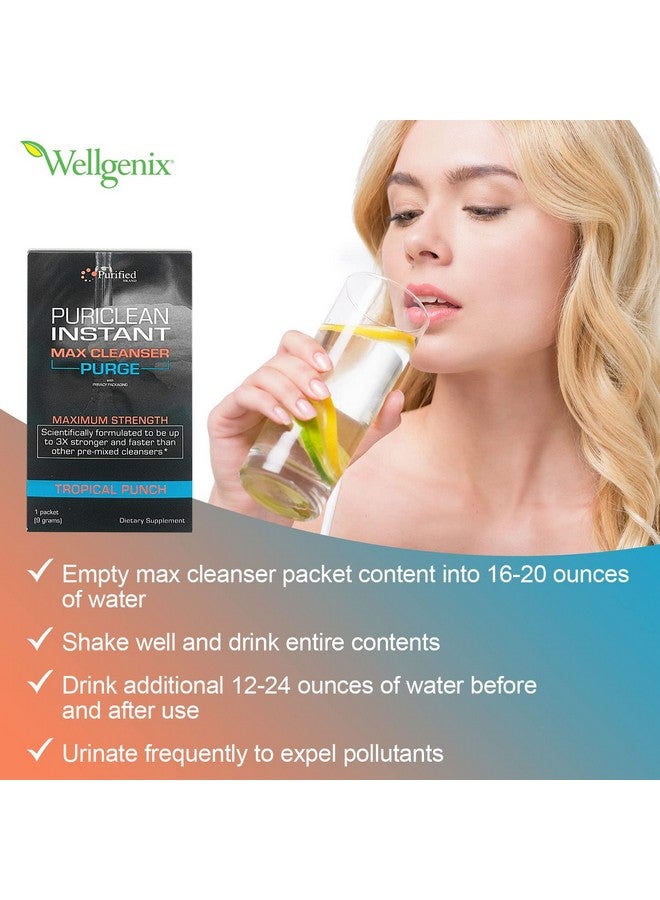 Wellgenix Puriclean Instant Max Cleanser Purge - Detox Cleansing Powder - Fruit Punch - 9 Grams of Herbal Cleansing Detox Powder - Image 4