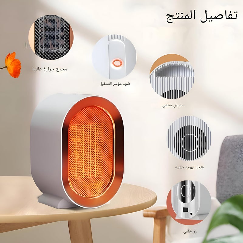 Compact Heater - Ultra-Efficient 1200W Fan Heater with Adjustable Thermostat for Quick Room Warming in Homes and Offices - Available in White or Green (color-green) - Image 2