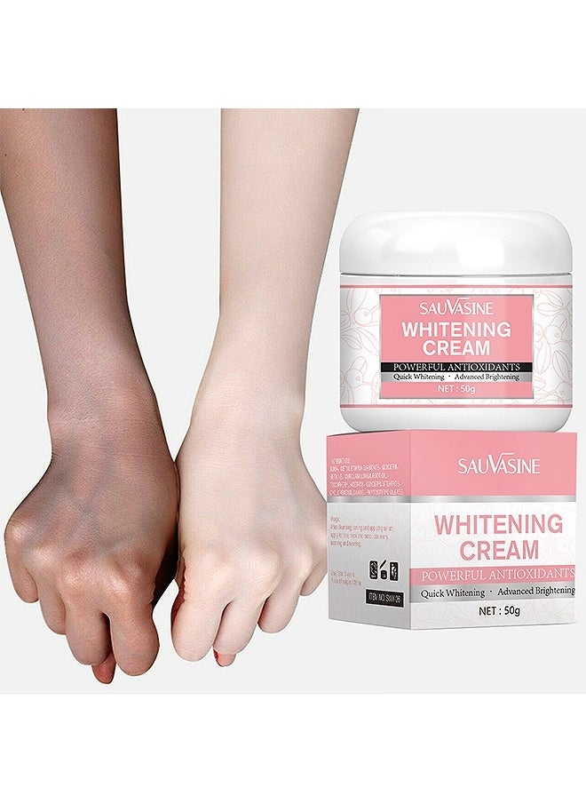 SAUVASINE - 50G Whitening And Brightening Cream, Advanced Skin Brighten Body Cream Moisturizing Anti Wrinkle And Firming Daily Skin Care Cream Body Quick Whitening Cream Rapid Skin Bleaching Cream - Image 1