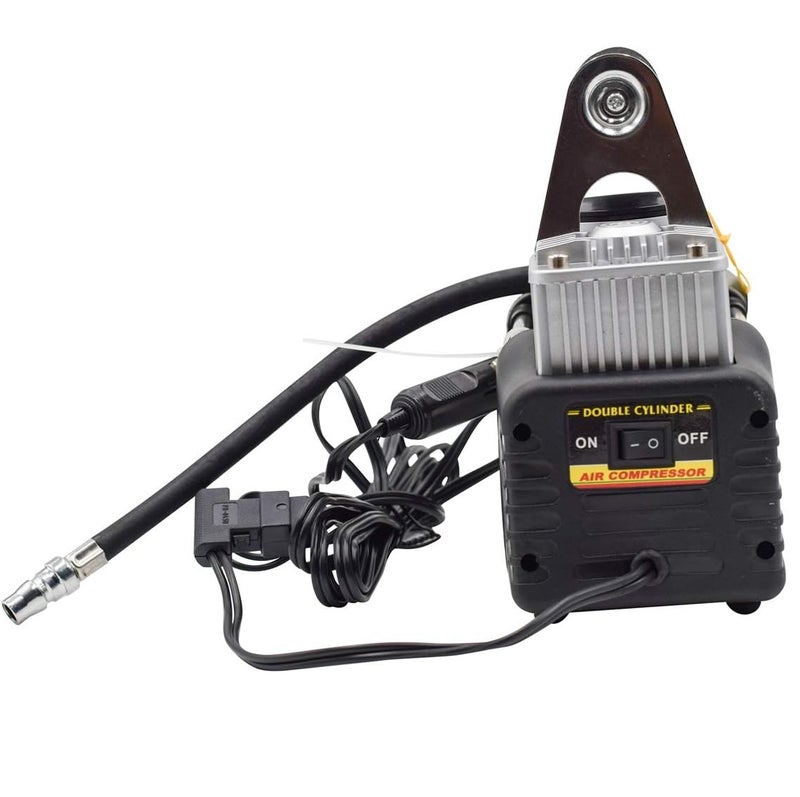 THUNDER Heavy Duty 2 Cylinder Air Compressor 12V Portable Car Tyre Inflator Pump High Pressure Dual Cylinder Air Pump with Carry Bag, Offroad SUV Car Air Compressor Kit, Multi Voltage AC/DC Air Compressor, Heavy Duty Tire Inflator with Gauge . - Image 3