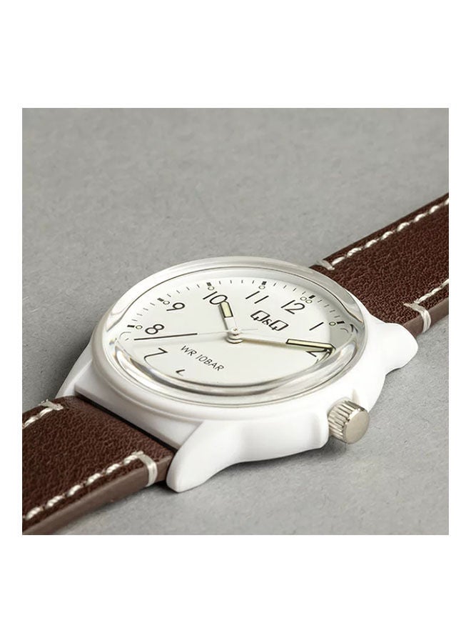 كيو آند كيو ساعة يد من الجلد بعقارب V00A-009VY - Image 2