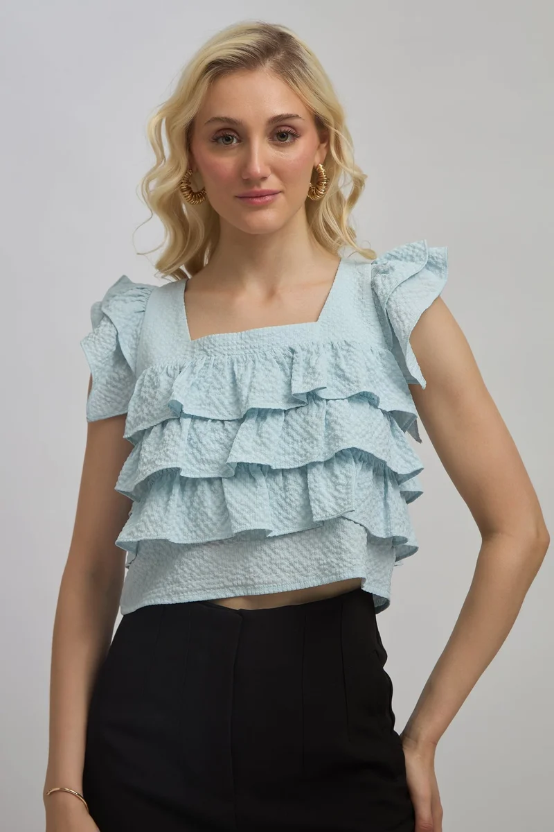 Virgio VIRGIO Crepe Stretch Layered Detail Top