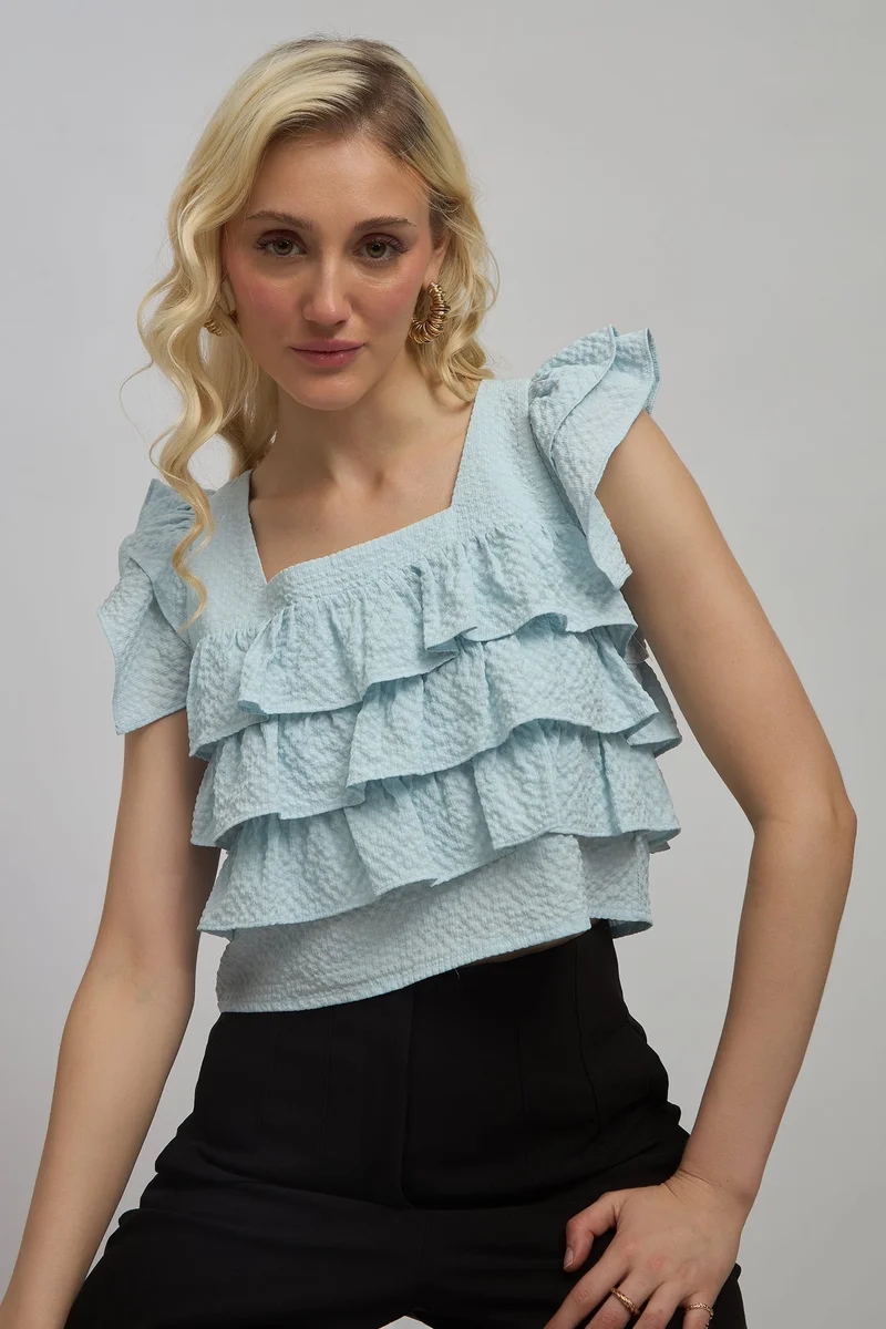 Virgio VIRGIO Crepe Stretch Layered Detail Top