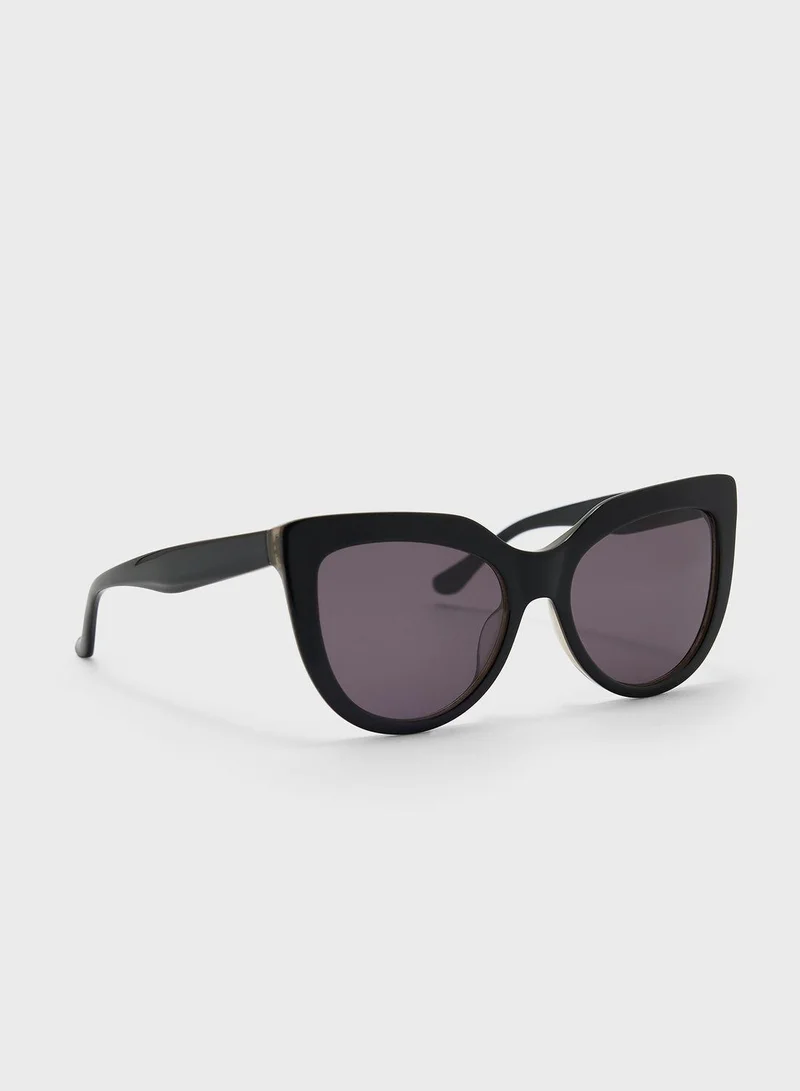 Donna Karan Cat Eye Oversized Sunglasses