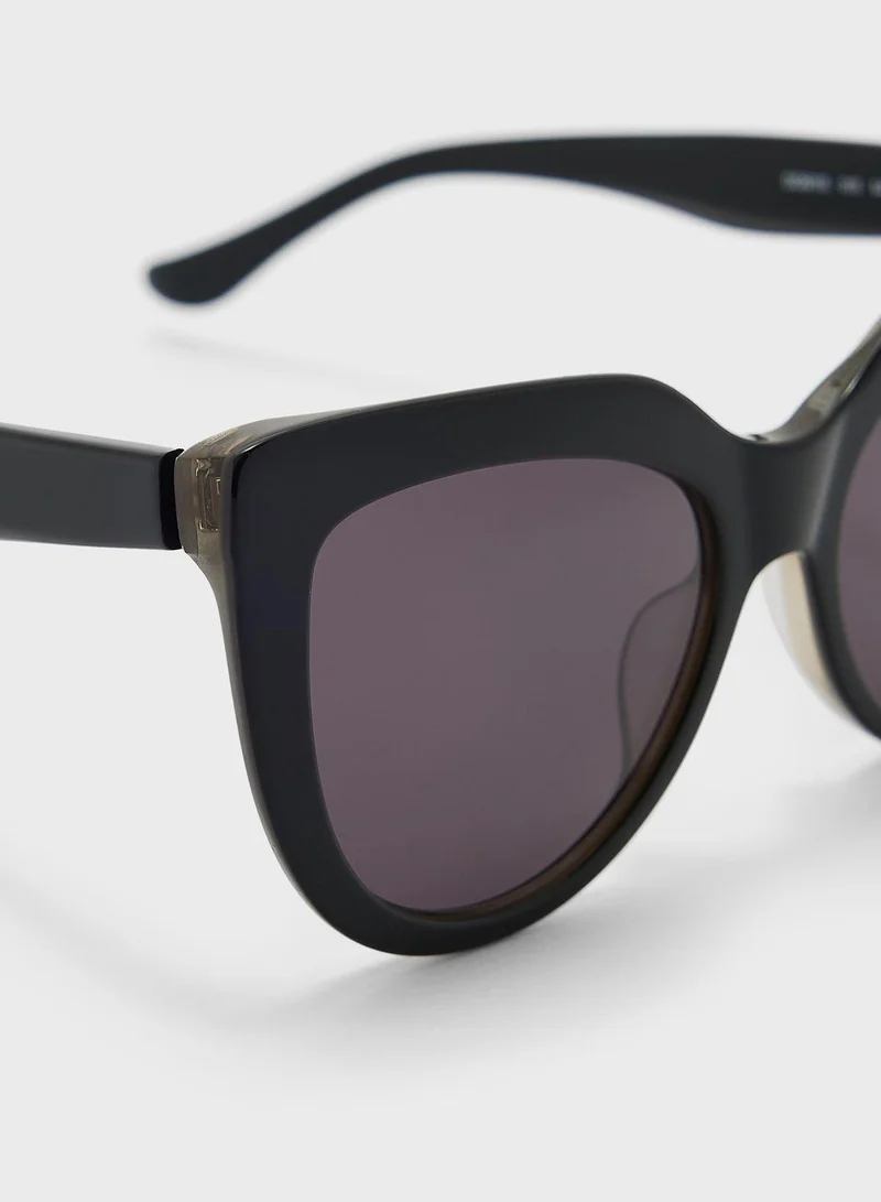 Donna Karan Cat Eye Oversized Sunglasses