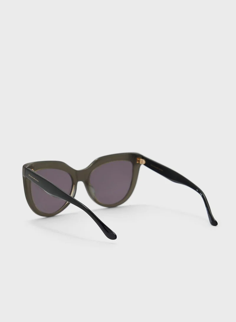 Donna Karan Cat Eye Oversized Sunglasses