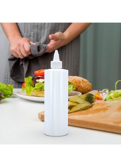 BRIGHTFROM Condiment Squeeze Bottles, 8 Oz Empty Squirt Bottle With Twist Top Cap, Leak Proof - Great For Ketchup, Mustard, Syrup, Sauces, Dressing, Oil, Arts And Crafts, Bpa Free Plastic - 2 Pack  - Image 3