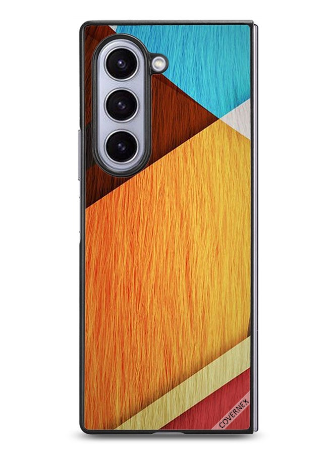 Covernex Samsung Galaxy Z Fold6 Protective Case Cover Wooden Texture - Image 1