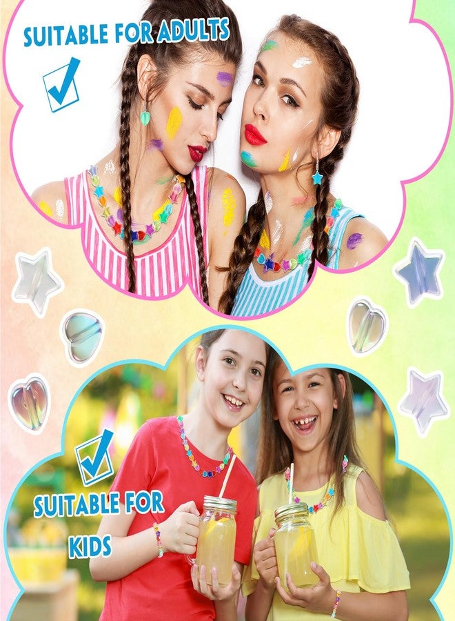 CCOZN 200 Pcs Multicolor Acrylic Heart Star Beads for Jewelry Making, 11mm Bulk with Box - Image 5