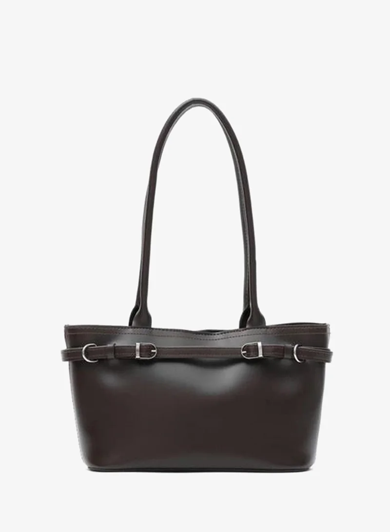 Shule Bags Glove Shoulder Bag Dark Coffee.