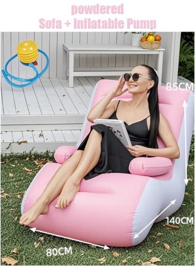 Generic Portable inflatable sofa for picnics, camping, stable and durable, easy to store, perfect for lazy people. Essential for outdoor camping.  - Image 1